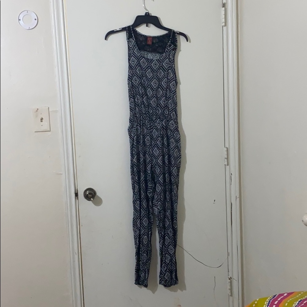 Black and White tribal patterned jumpsuit